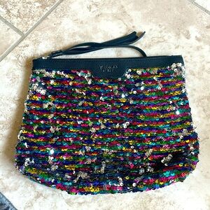Victoria secret reversible sequin pouch